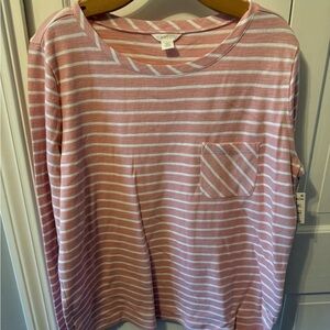 NWT Caslon Pink and White Striped Top